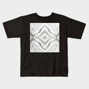 Modern Swirl Design Grey & Gold Kids T-Shirt